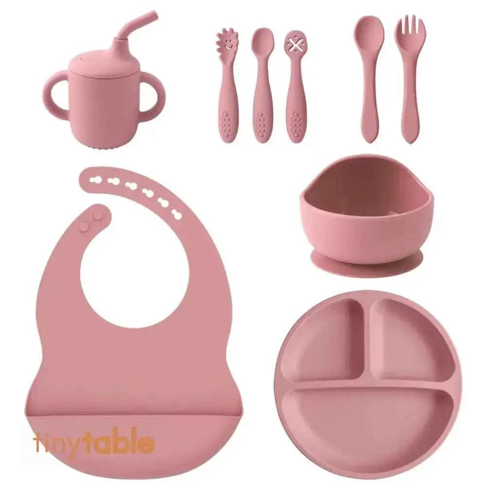 Complete Meal Time Silicone Set - Berry Pink