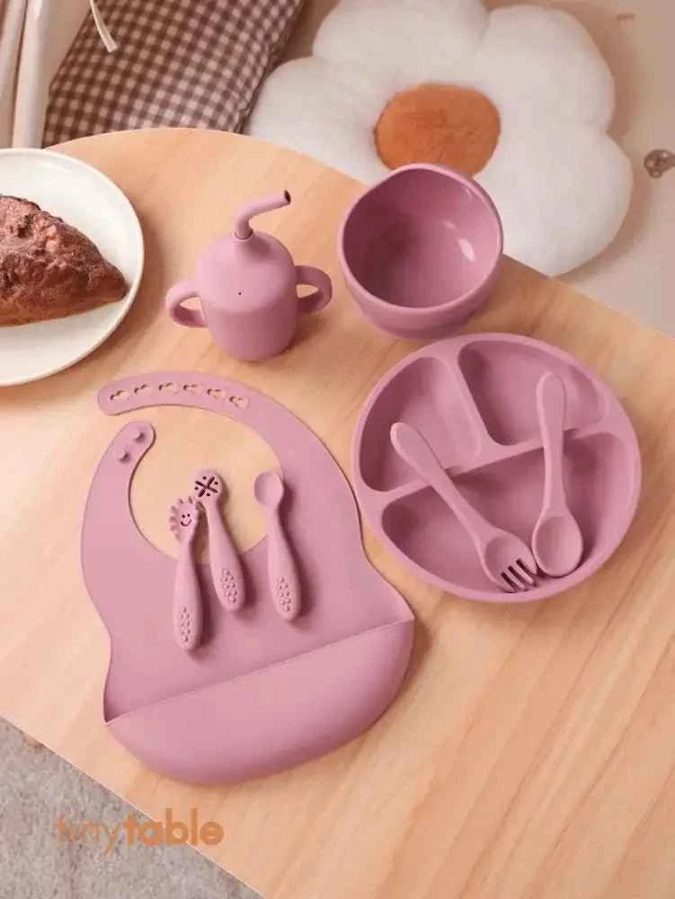 Complete Meal Time Silicone Set - Berry Pink